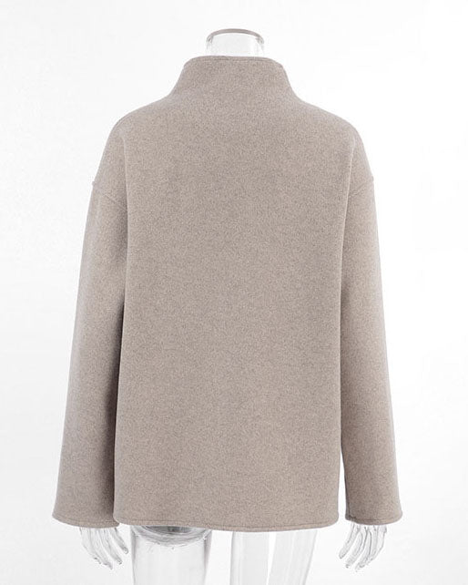 Khaki Double-Breasted Wool Coat