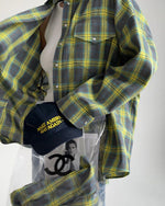 Retro Tartan Print Button Down Loose Shirt