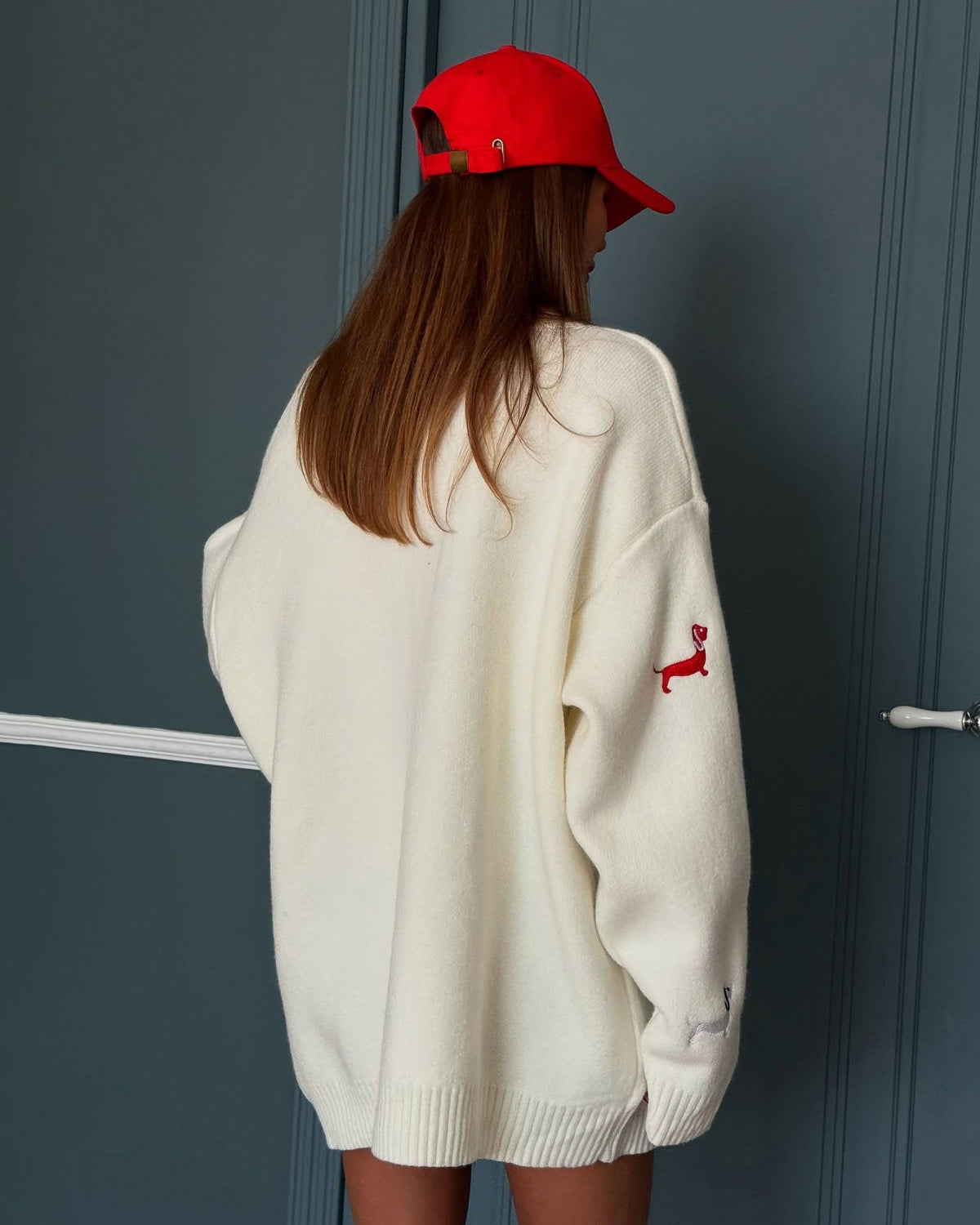 Embroidered Trim Single-breasted knit Cardigan