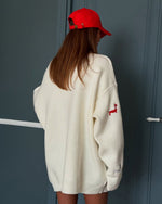 Embroidered Trim Single-breasted knit Cardigan