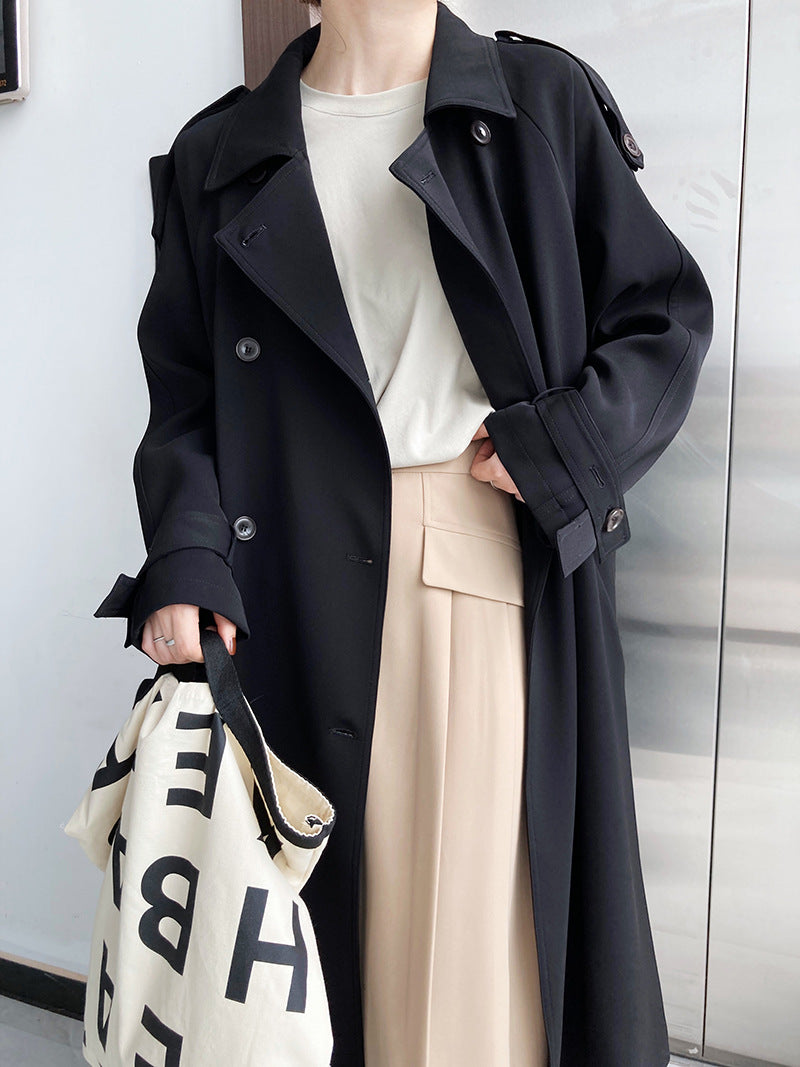 Double-Breasted Mid-Length Trench Coat