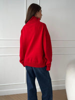 Solid Ribbed Edge Knit Pullover Sweater