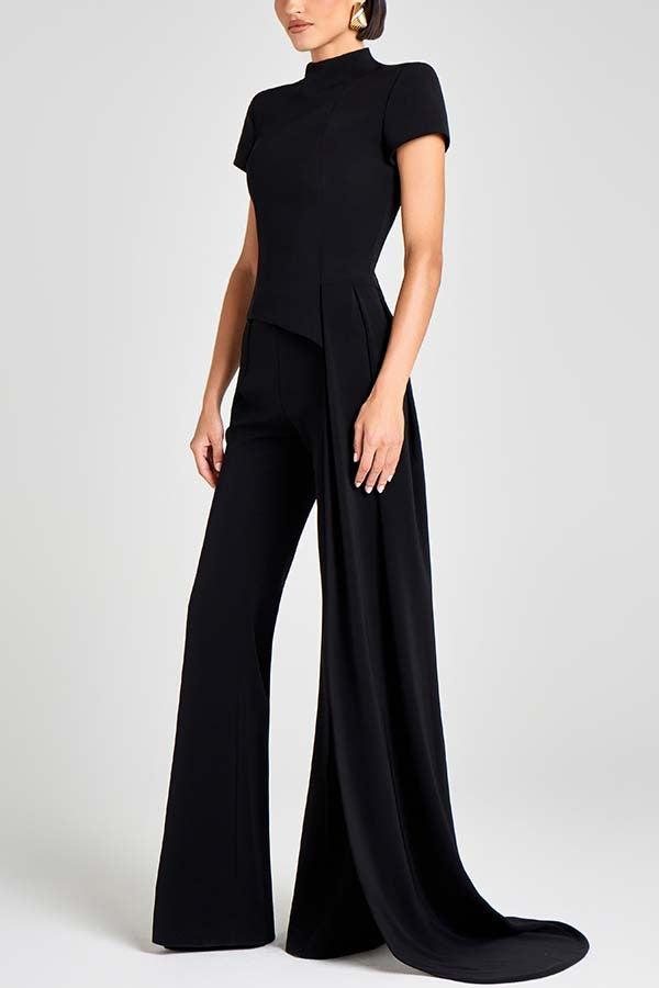 Sleek Short Sleeves Top and Pants Two Piece Set
