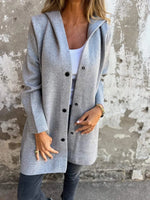 Casual Hooded Button Down Knit Cardigan Coat