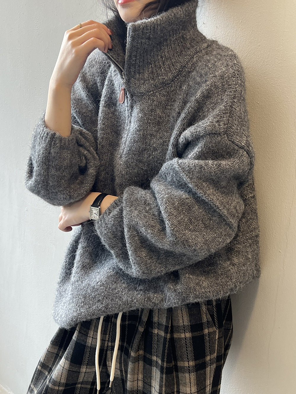 Comfy Half-Zip Turtleneck Sweater
