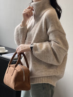 Thermal Half-Zip Highneck Knit Sweater