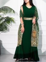 Gorgeous Bat Sleeve Cape Coat Dress Two Piece Suit