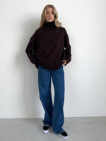 Solid Ribbed Edge Knit Pullover Sweater