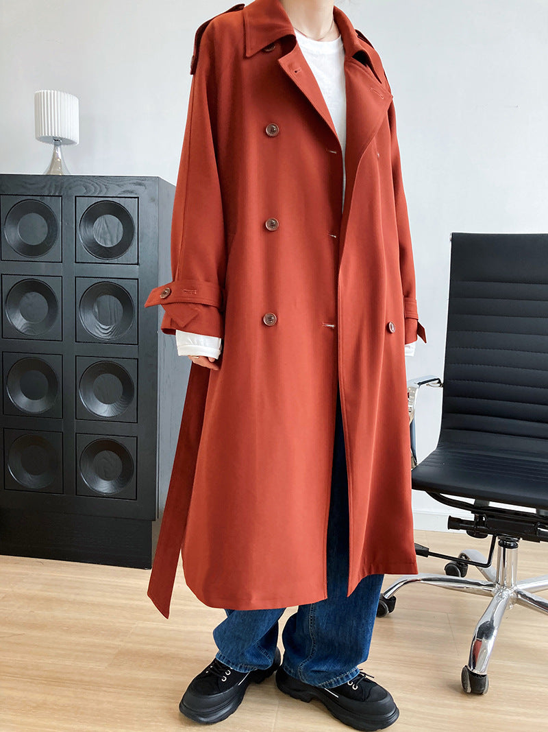 Double-Breasted Mid-Length Trench Coat