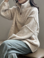 Comfy Half-Zip Turtleneck Sweater