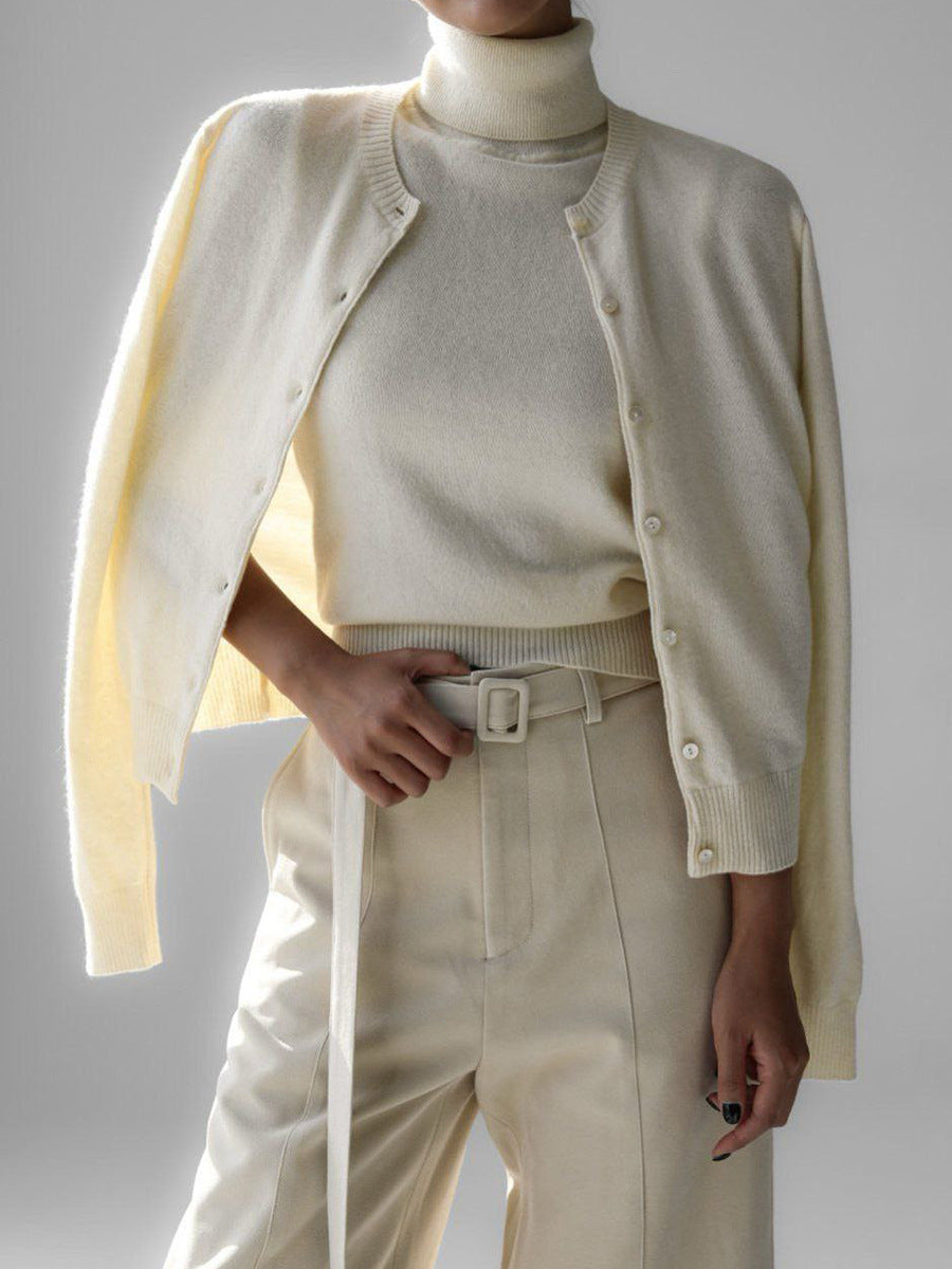 Turtleneck Sleeveless Vest Sweater