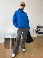 Solid Ribbed Edge Knit Pullover Sweater