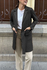 Casual Suede Trench Coat