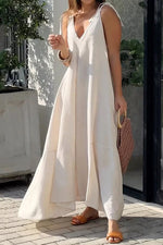 Beige Sleeveless Maxi Dress