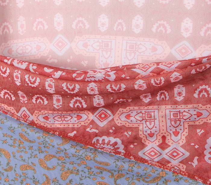 Red Geo Print Mini Dress