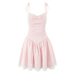 Sweet Shoulder-Tie Slip Mini Dress
