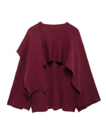 Asymmetric Scarf Detail Knitted Coat