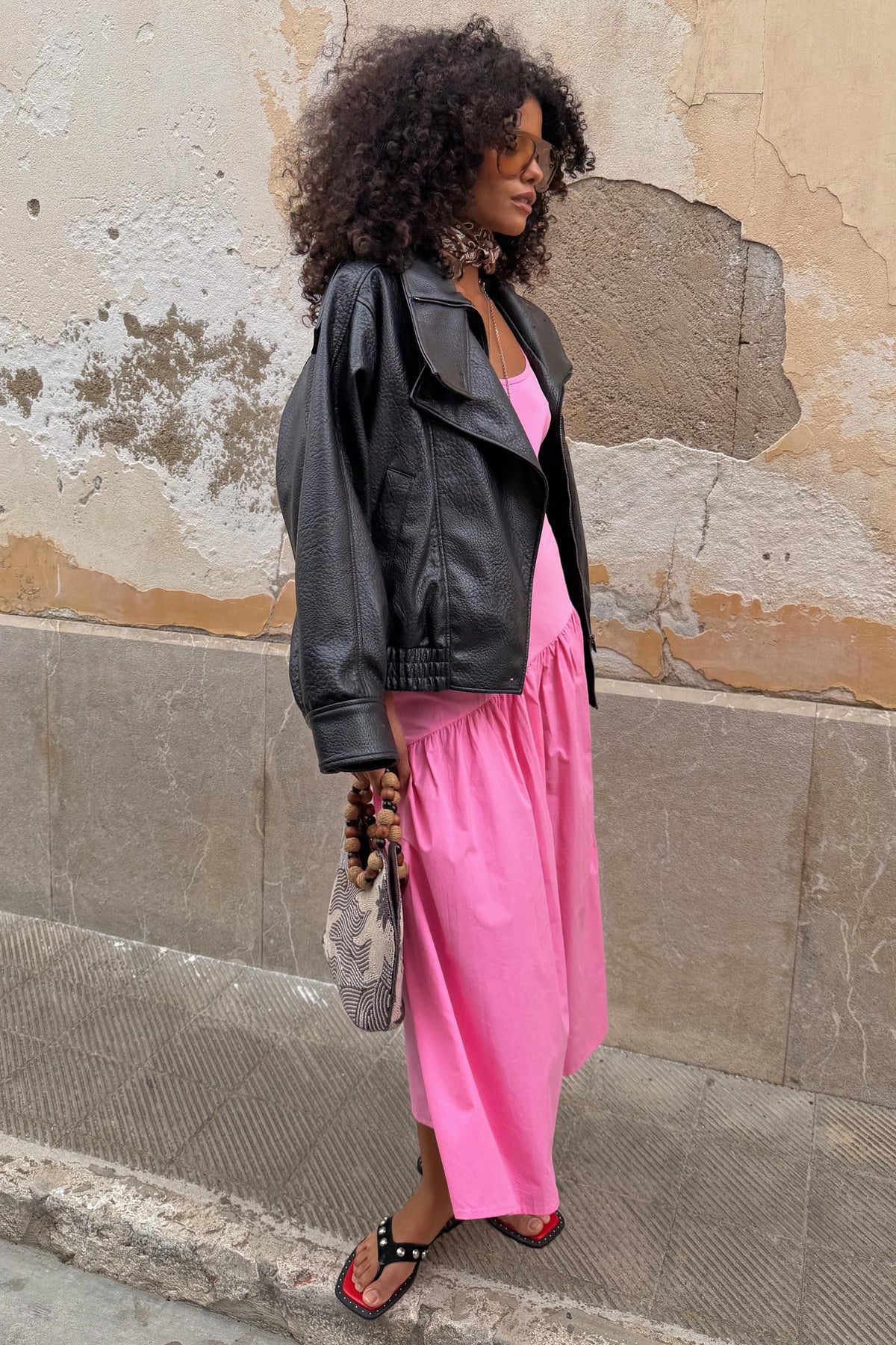 Pink Slip Midi Dress