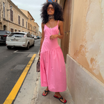Pink Slip Midi Dress