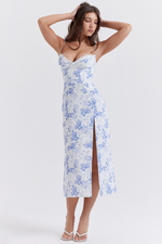 Black Floral Slip Midi Dress