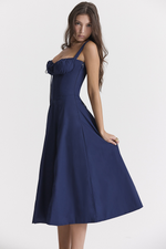 Solid Bustier Slip Midi Sundress