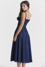 Solid Bustier Slip Midi Sundress