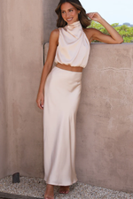 Chic Satin Esther Top + Maxi Skirt Set