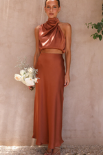 Chic Satin Esther Top + Maxi Skirt Set