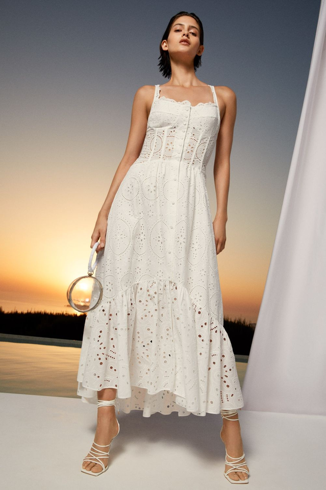 Crochet Lace Slip Maxi Dress