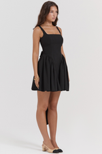 Black Bow Backless Mini Dress