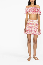 Crochet Lace Crop Top and Skirt Ruffle Set