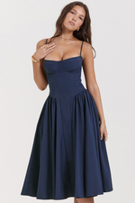 Elegant Pleated Waist Corset Sundress