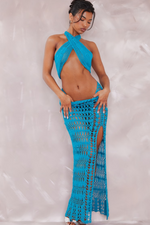 Crochet Knit Bralette and Skirt Set