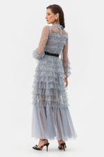 Tulle Mesh Polka Dot Maxi Dress