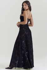 Vintage Floral Textured Slip Maxi Dress