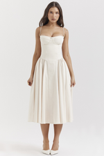 Elegant Pleated Waist Corset Sundress