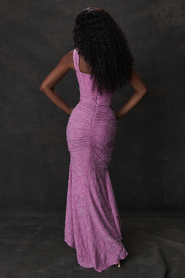 Rose Pink Ruched Bodycon Maxi Dress