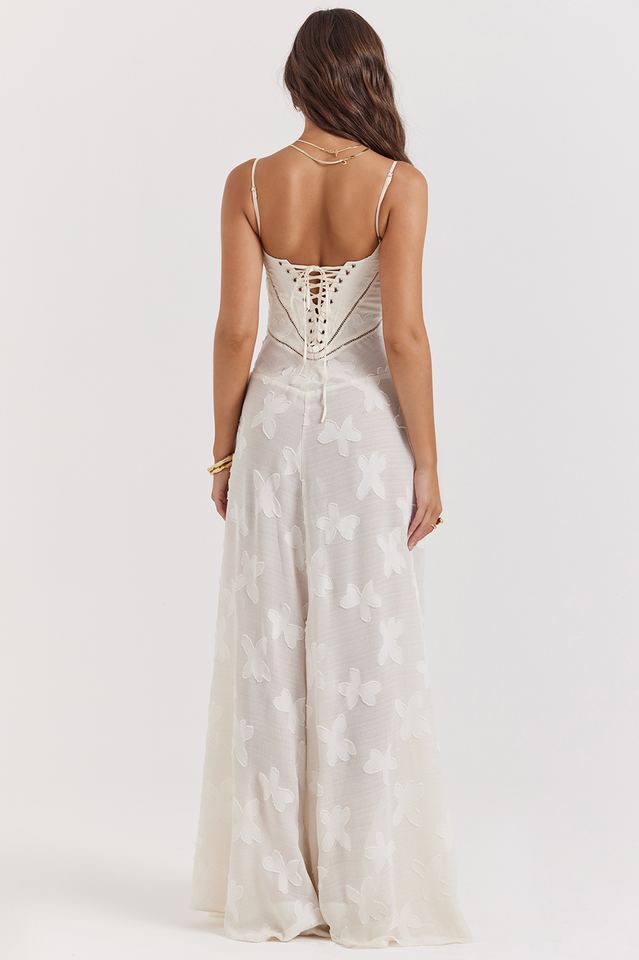 Vintage Floral Textured Slip Maxi Dress