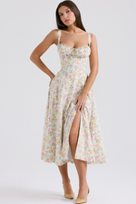 Solid Bustier Slip Midi Sundress