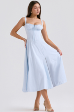 Solid Bustier Slip Midi Sundress