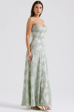 Vintage Floral Textured Slip Maxi Dress