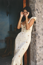 Cream Eyelet Midi Dress