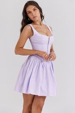 Chic Pleated Waist Mini Dress