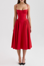 Elegant Pleated Waist Corset Sundress