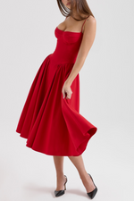 Elegant Pleated Waist Corset Sundress