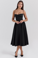 Elegant Pleated Waist Corset Sundress