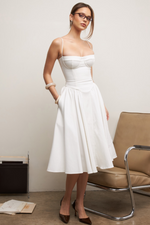 Elegant Pleated Waist Corset Sundress