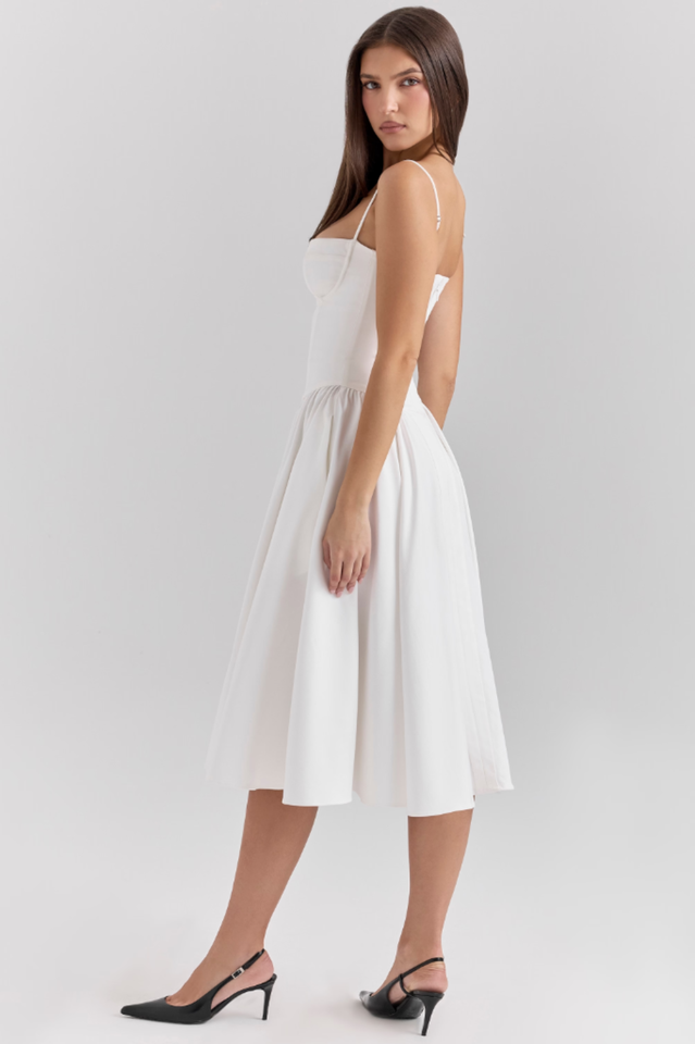 Elegant Pleated Waist Corset Sundress