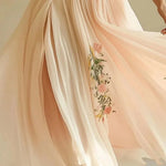 Elegant Coral Floral Pleated Maxi Dress