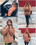 Faux Fur Front Zipper Coat
